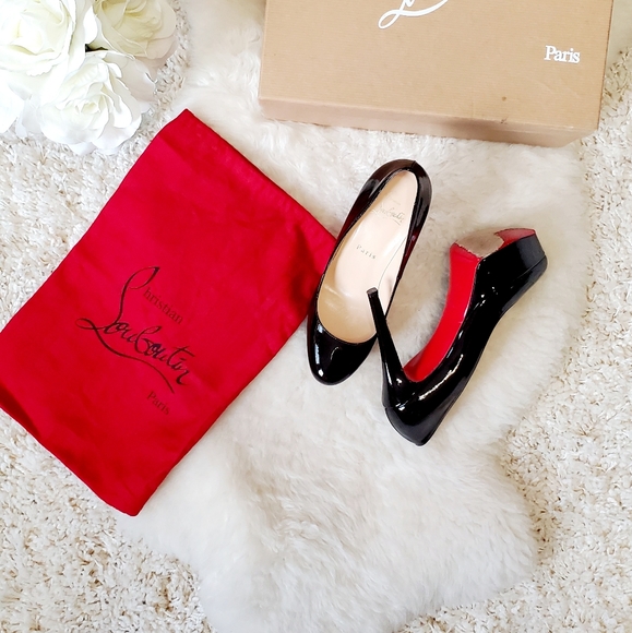 Christian Louboutin bianca patent platform pumps